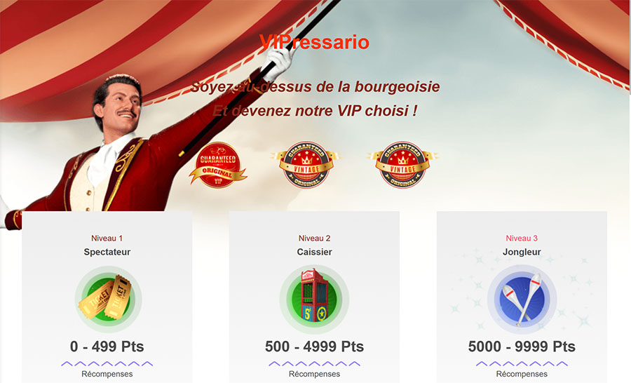 Impressario Casino programme vip